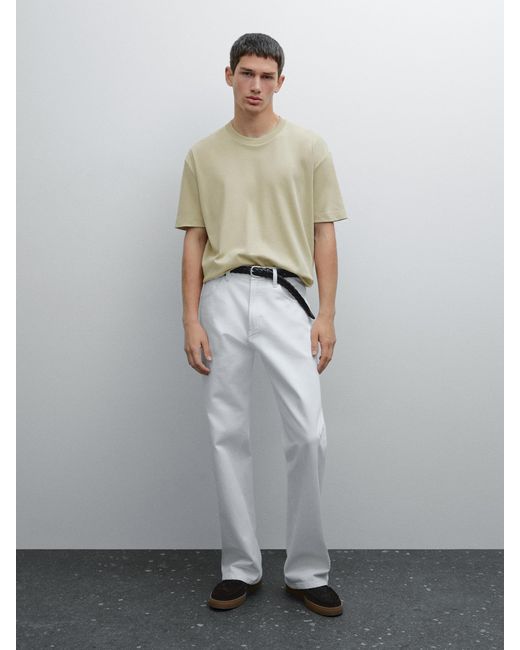 Camiseta Medium Weight 100% Algodón MASSIMO DUTTI de hombre de color Gray