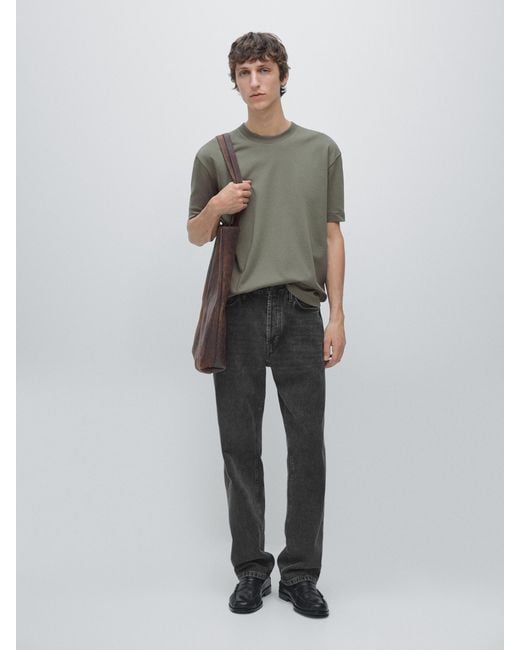 MASSIMO DUTTI Multicolor 100% Cotton Medium Weight T-Shirt for men