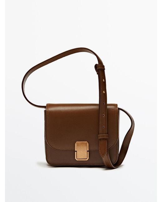 MASSIMO DUTTI Leather Crossbody Bag With Multiway Strap in Brown Lyst