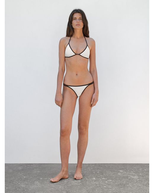 MASSIMO DUTTI Multicolor Contrast Triangle Bikini Top