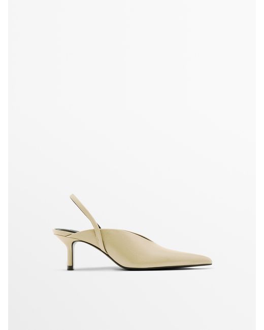 MASSIMO DUTTI White High-Heel Slingback Shoes