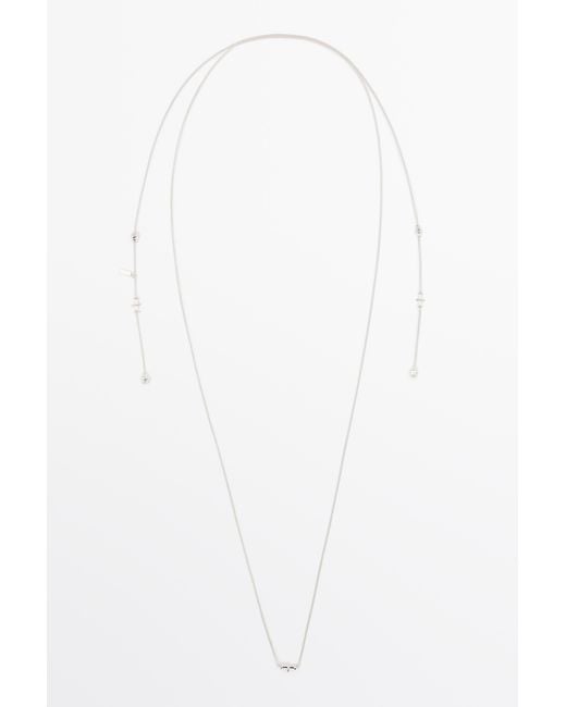 MASSIMO DUTTI White Multi-Way Piece Necklace