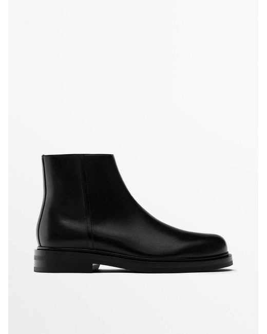 MASSIMO DUTTI Blackchelsea Leather Boots for men