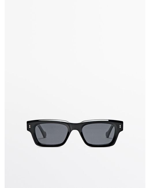 MASSIMO DUTTI White Narrow Straight Sunglasses for men