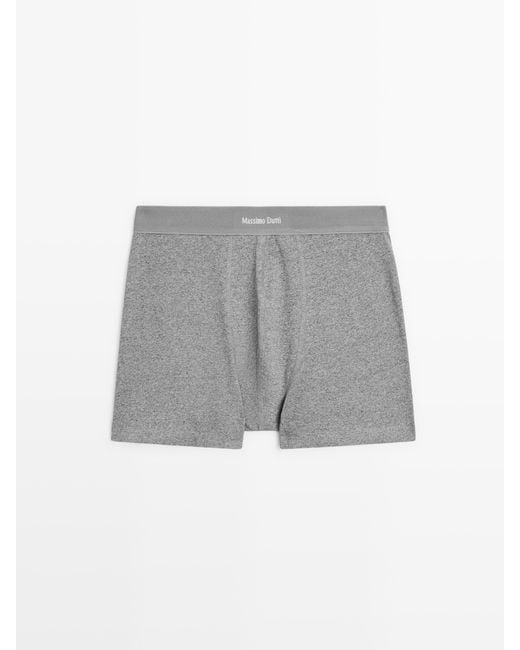 MASSIMO DUTTI Gray Boxers With Logo Waistband for men
