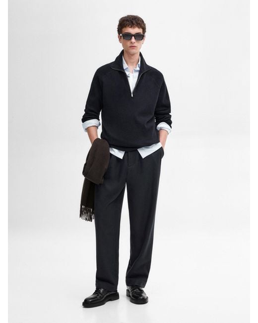 MASSIMO DUTTI Mock Neck Knit Sweater in Black for Men Lyst UK