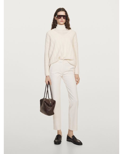 MASSIMO DUTTI Natural Straight-Leg Technical Trousers