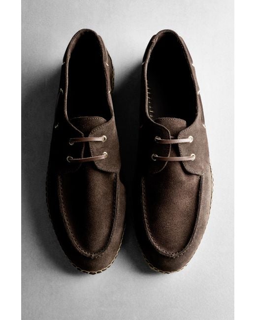 MASSIMO DUTTI Black Jute Sole Deck Shoes for men