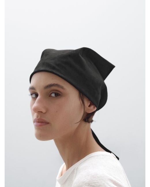 MASSIMO DUTTI Black Suede Leather Bandana