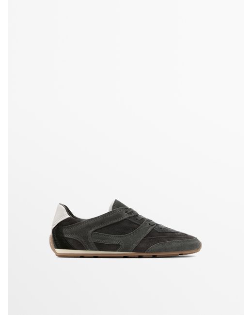 MASSIMO DUTTI White Combined Leather Sports Shoe