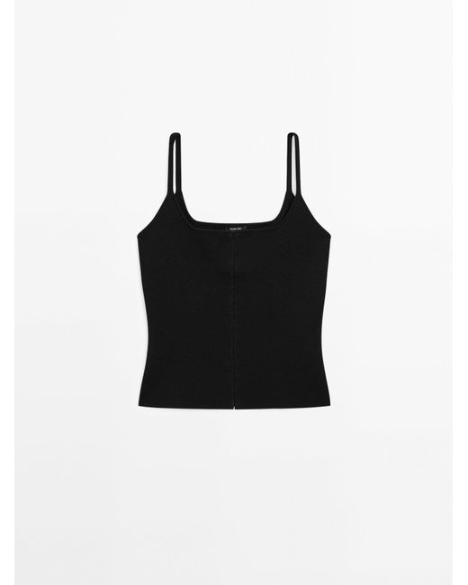 MASSIMO DUTTI Strakke Korsettop in het Black