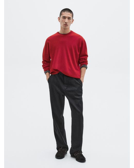 MASSIMO DUTTI Red Knit Wool And Cashmere Blend Sweater for men