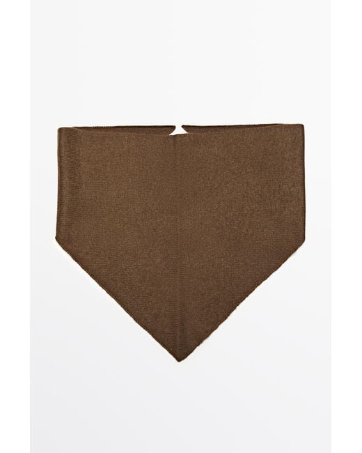 MASSIMO DUTTI Brown 100% Cashmere Bandana