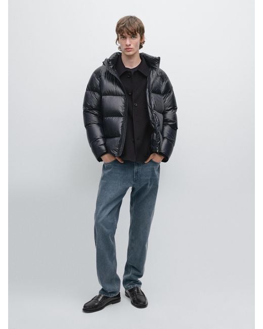 Chaqueta Acolchada Satinada Water Repellent MASSIMO DUTTI de hombre de color Blue