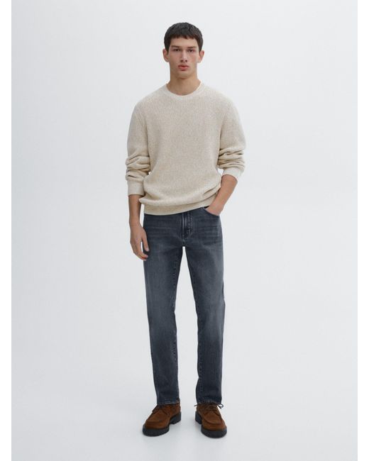 Jeans Tapered Fit MASSIMO DUTTI de hombre de color White