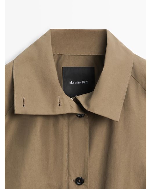 MASSIMO DUTTI Blue High Neck Bomber Jacket