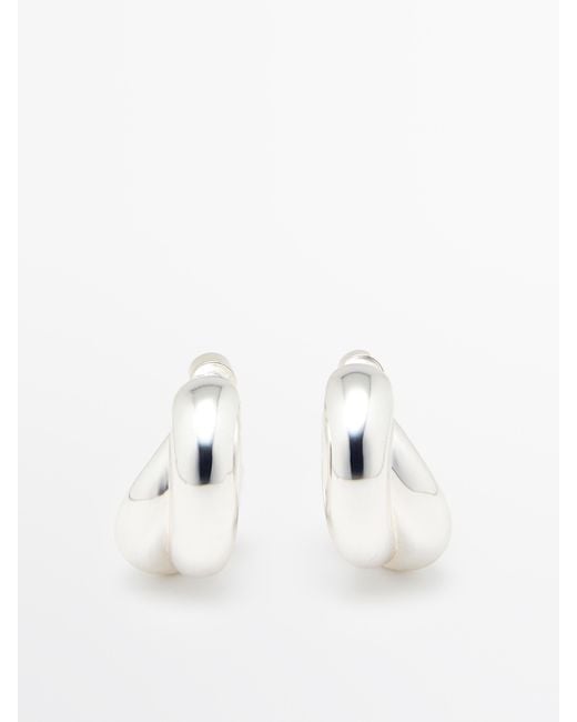 MASSIMO DUTTI Natural Wraparound Hoop Earrings