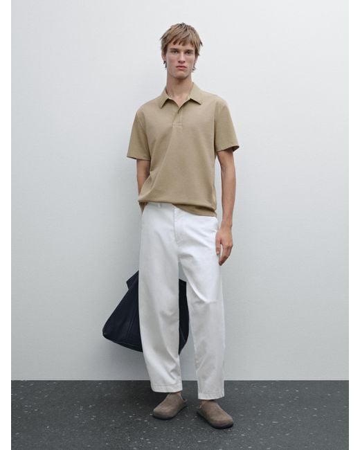 Polo A Maniche Corte di MASSIMO DUTTI in White da Uomo