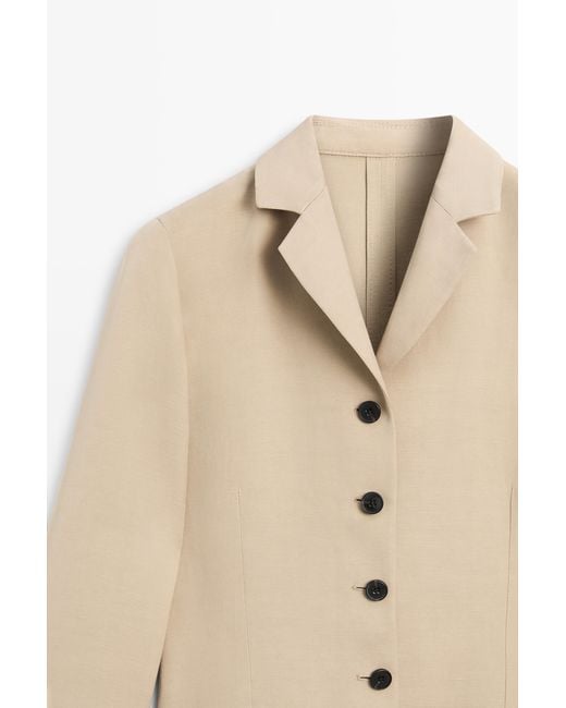 MASSIMO DUTTI Natural Flowing Button Blazer