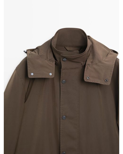 MASSIMO DUTTI Multicolor Long Technical Parka With Detachable Interior for men