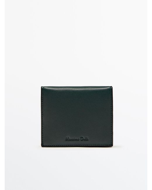 MASSIMO DUTTI Green Nappa Leather Wallet