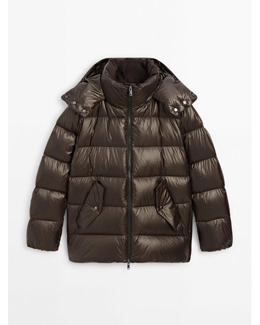 MASSIMO DUTTI Donsjack Met Capuchon in het White