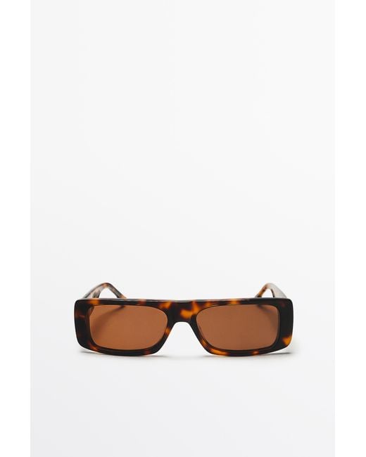 MASSIMO DUTTI Brown Rectangular Sunglasses