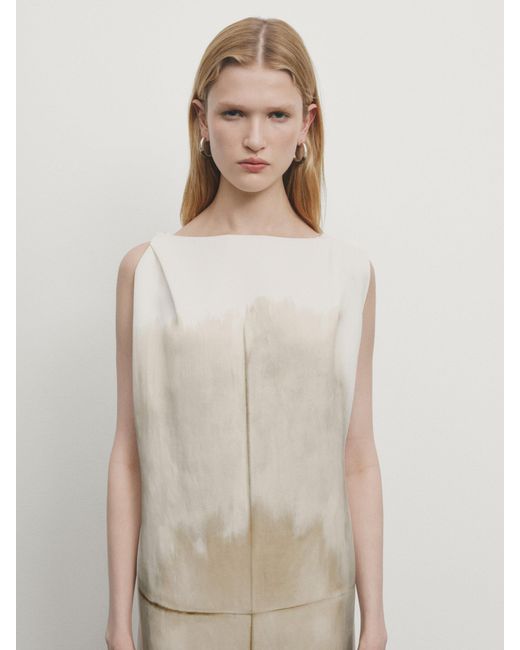MASSIMO DUTTI Natural Ombré Print Midi Dress