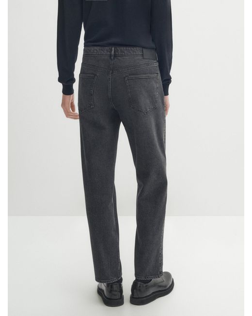MASSIMO DUTTI Gray Tapered Fit Jeans for men