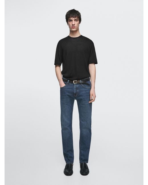 MASSIMO DUTTI Blue Slim Fit Jeans for men