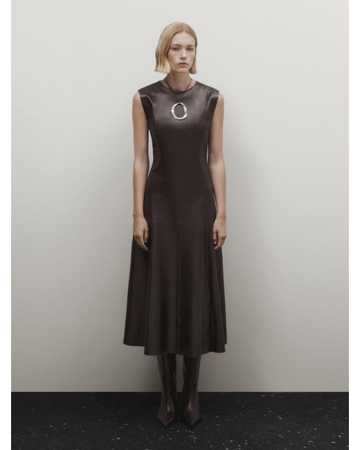 MASSIMO DUTTI Kleid Aus Nappaleder - Limited Edition - Braun - Xs in Black für Herren