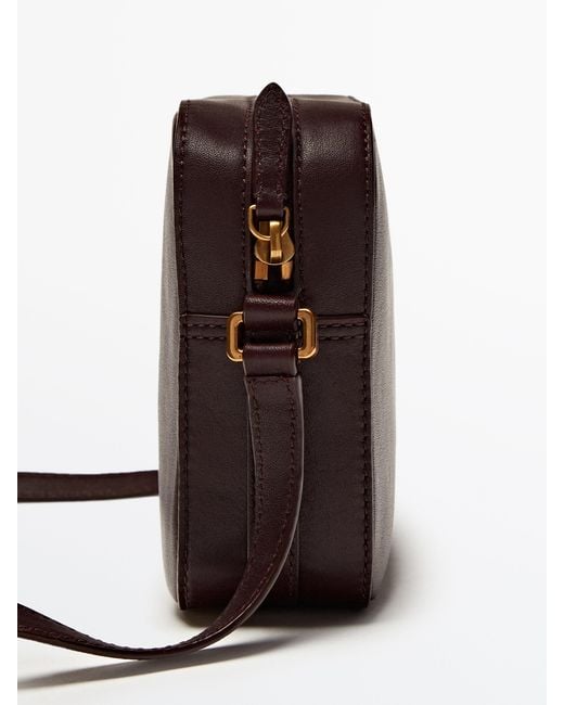 MASSIMO DUTTI Brown Nappa Leather Camera Bag