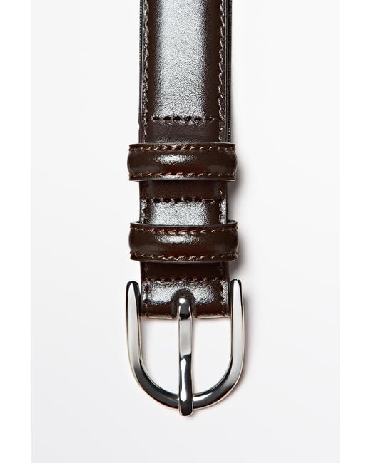 MASSIMO DUTTI White Nappa Leather Dress Belt With Double Loop for men