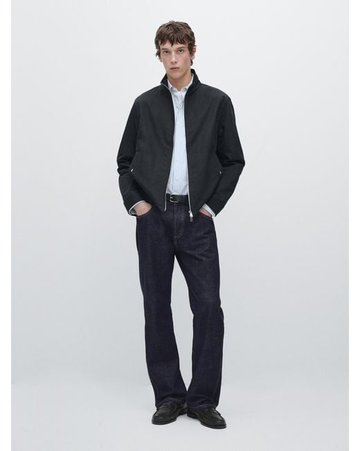 MASSIMO DUTTI Blue Lightweight Short Jacket for men