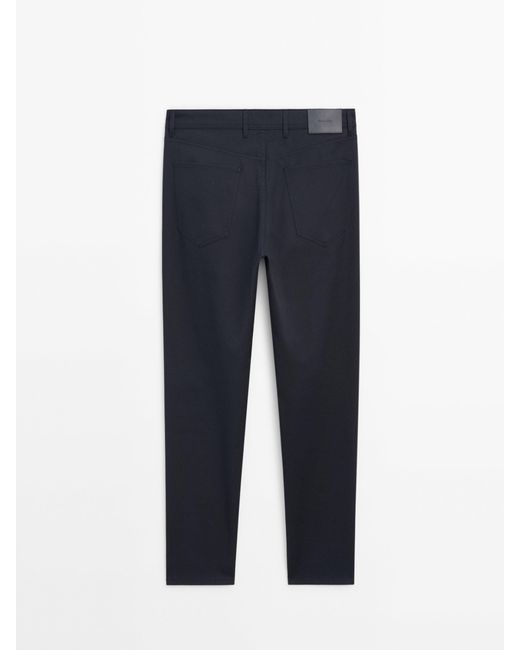 MASSIMO DUTTI Blue Tapered-Fit Denim Trousers for men