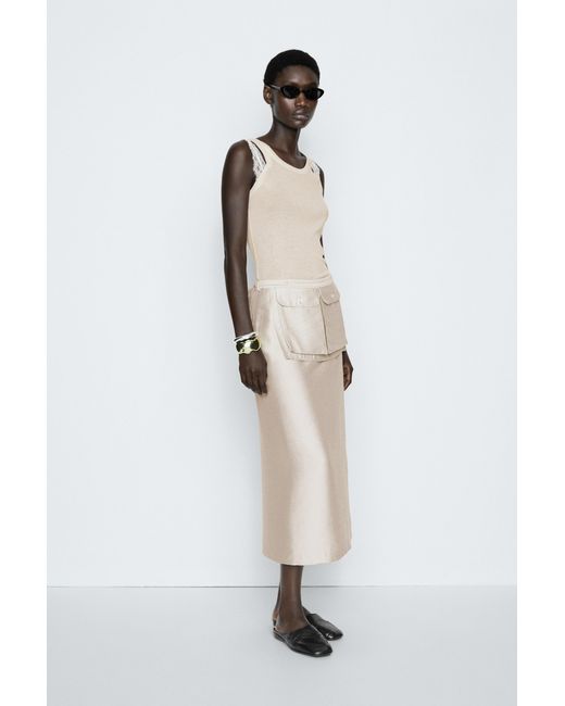 MASSIMO DUTTI White Double Strap Detail Top