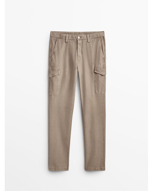 MASSIMO DUTTI Cotton Cargo Trousers for Men | Lyst
