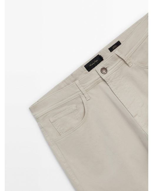 MASSIMO DUTTI White Slim Fit Denim Trousers for men