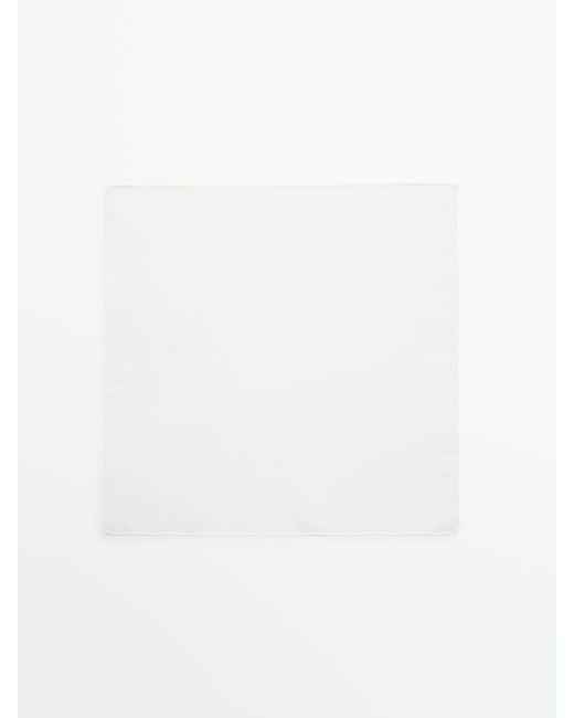 MASSIMO DUTTI White Plain 100% Cotton Scarf for men