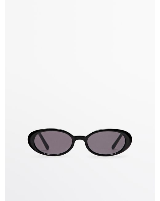MASSIMO DUTTI White Mini Oval Sunglasses