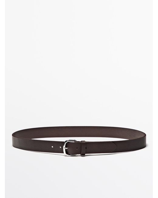 MASSIMO DUTTI Zachte Nappaleren Riem in het White voor heren