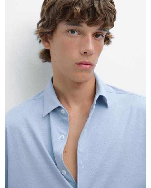 Camicia Stretch Slim Fit di MASSIMO DUTTI in Blue da Uomo
