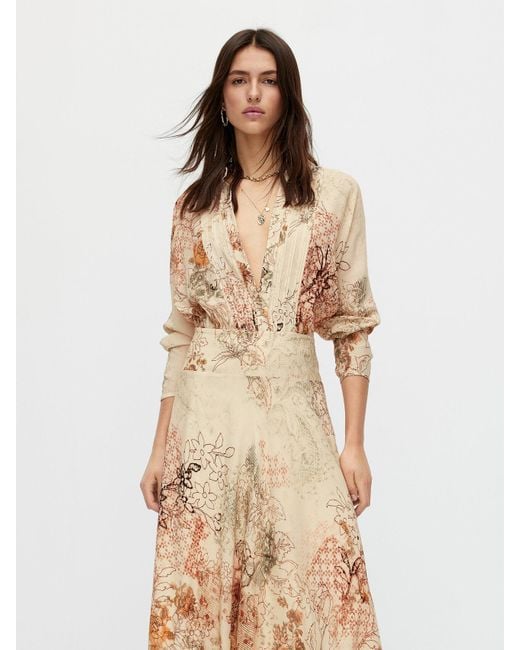 Massimo dutti top floral print dress