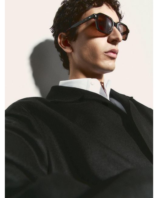 Occhiali Rettangolari Effetto Tartarugato di MASSIMO DUTTI in Black da Uomo