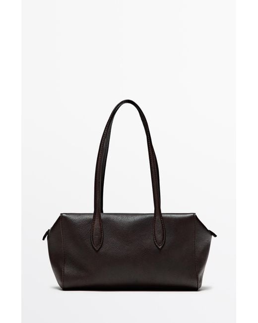 MASSIMO DUTTI Black Nappa Leather Mini Satchel