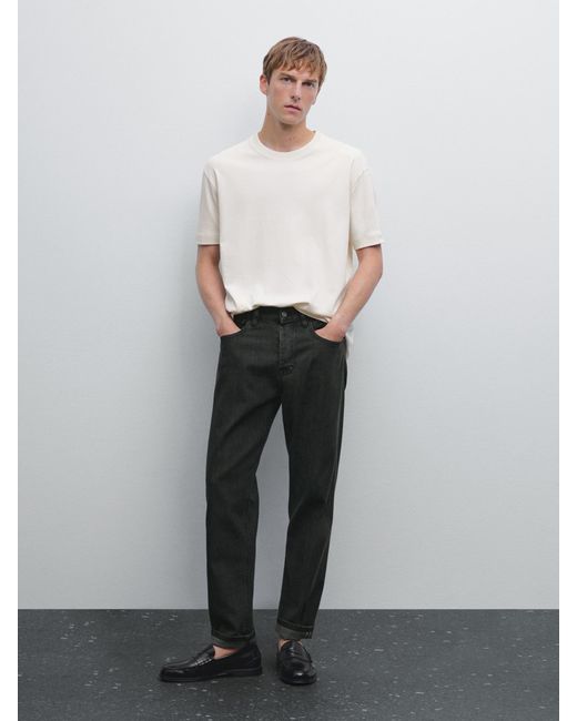 Camiseta Medium Weight 100% Algodón MASSIMO DUTTI de hombre de color White