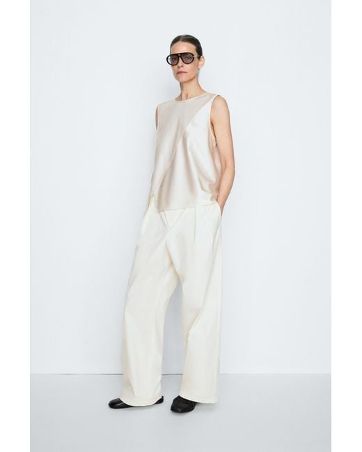 MASSIMO DUTTI White Asymmetric Crossover Top