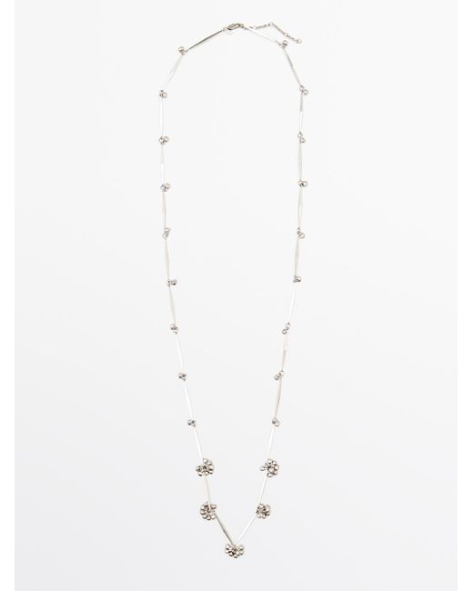 Collar Cadena Metálica MASSIMO DUTTI de color White