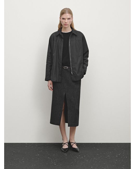 Veste Double En Tissu Technique MASSIMO DUTTI en coloris Black