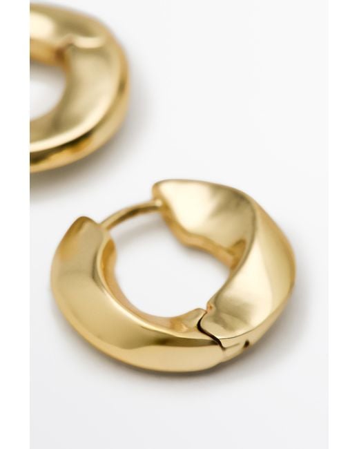 MASSIMO DUTTI Metallic Mini Hoop Earrings